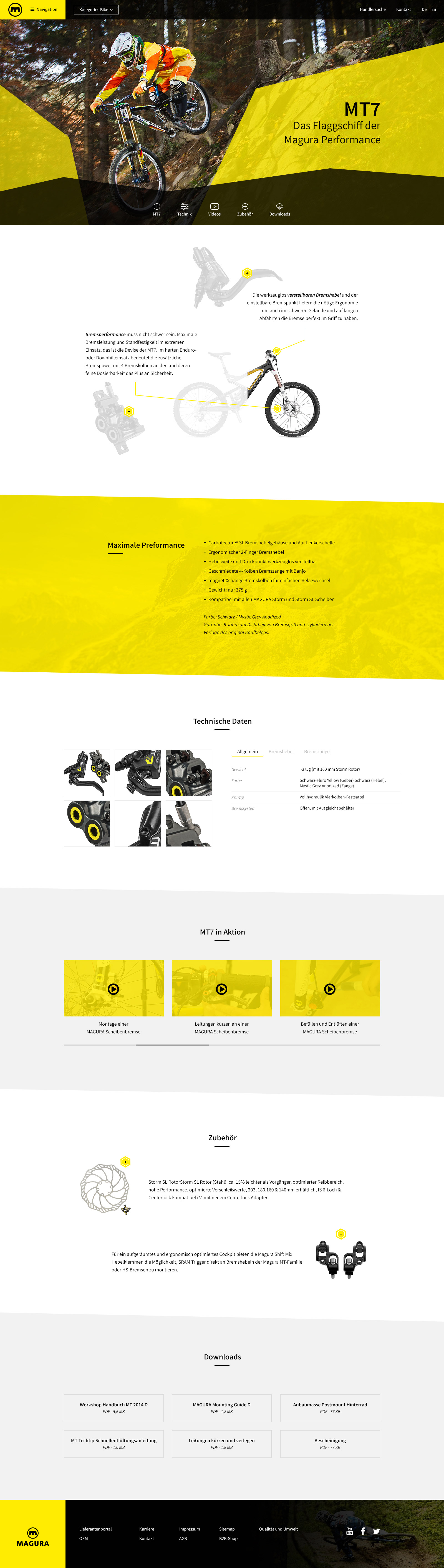 Portfolio Magura Produktseite